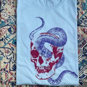 John Varvatos Skull with Snake T-Shirt, Size L